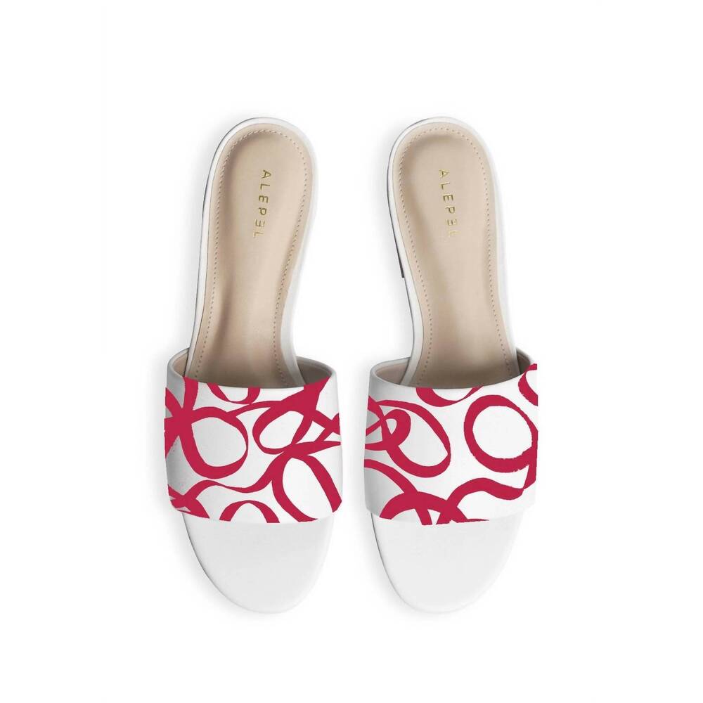 NEW ALEPEL women's ribbon slide sandal in pink